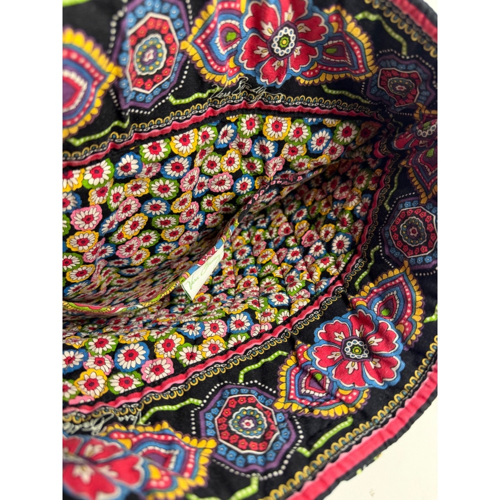 Vera Bradley Symphony in Hue Retired Mid Size Tote Bag Black Floral Shoulder Bag - Picture 10 of 12